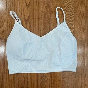 Kortni Jeane Ribbed White V'd Crop
